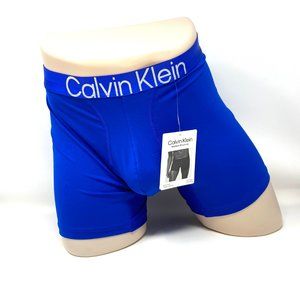 Calvin Klein One Pack Mens NB2975-500 Logo Underwear Microfiber Boxer Brief Blue